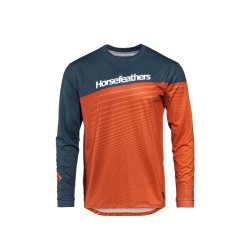 Pánský bike dres Horsefeathers QUANTUM LS BIKE JERSEY (petrol/burnt orange)