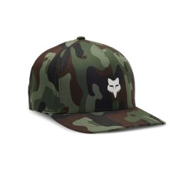 Pánská kšiltovka Fox Fox Head Camo Tech Flexfit Green Camo