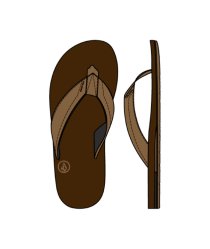 Pánské pantofle Volcom Victor Brown Khaki