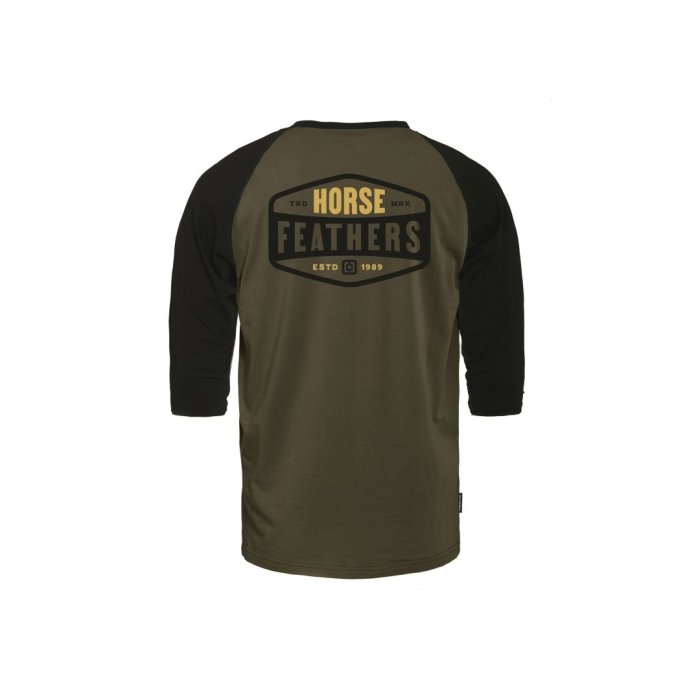 detail Pánské triko Horsefeathers HEXAGON II RAGLAN T-SHIRT (burnt olive)