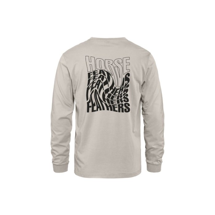 detail Pánské triko Horsefeathers DISTORT LS T-SHIRT (cement)