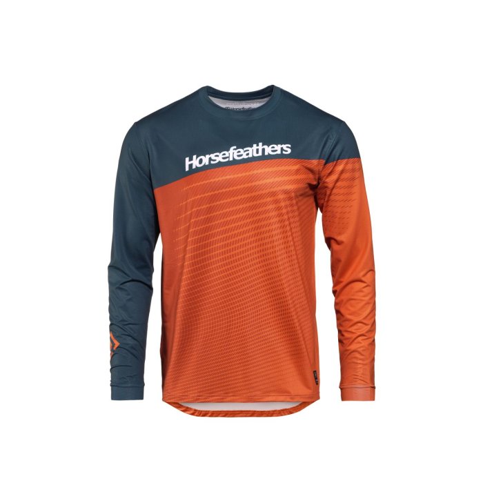detail Pánský bike dres Horsefeathers QUANTUM LS BIKE JERSEY (petrol/burnt orange)
