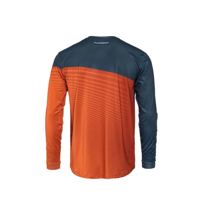 detail Pánský bike dres Horsefeathers QUANTUM LS BIKE JERSEY (petrol/burnt orange)