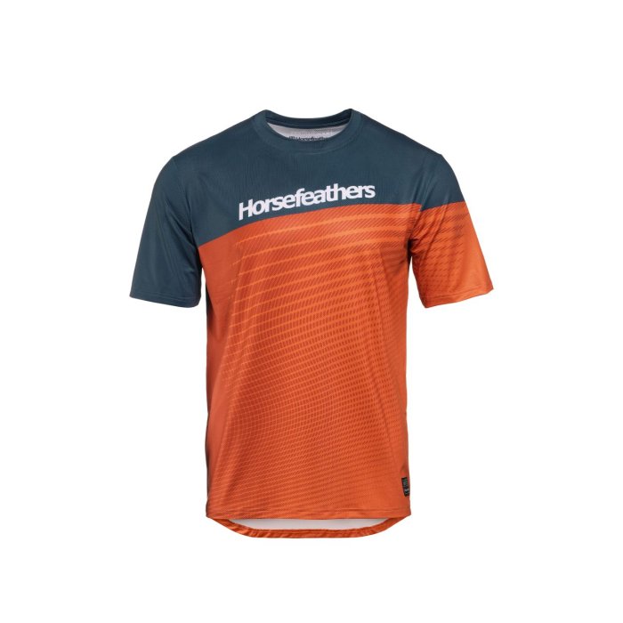 detail Pánský bike dres Horsefeathers QUANTUM BIKE JERSEY (petrol/burnt orange)