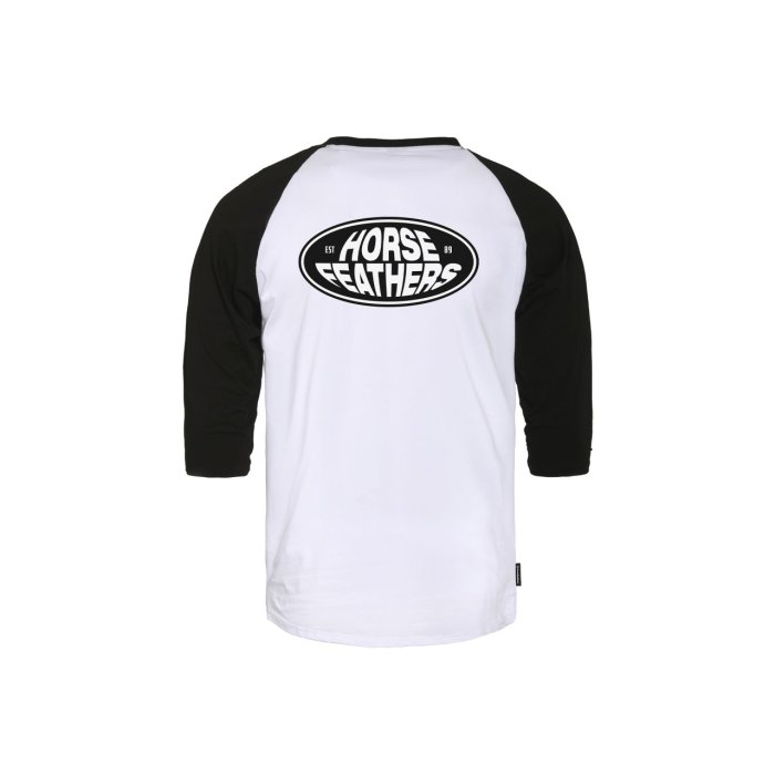 detail Pánské triko Horsefeathers DYNAMO RAGLAN T-SHIRT (white/black)