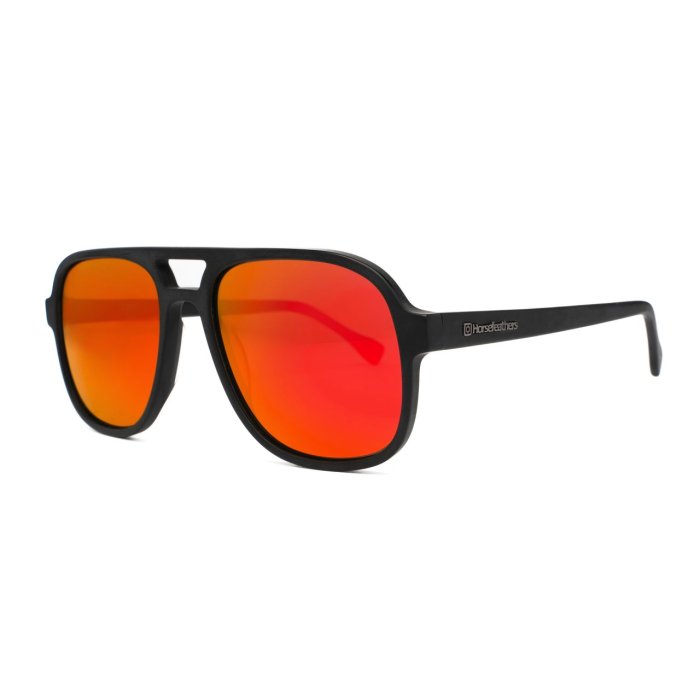 detail Sluneční brýle Horsefeathers CORP SUNGLASSES (matt black/mirror red)