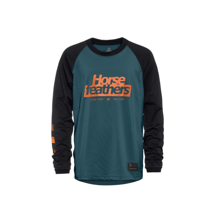 detail Dětské bike triko Horsefeathers SPIKE LS YOUTH BIKE JERSEY (petrol/black)