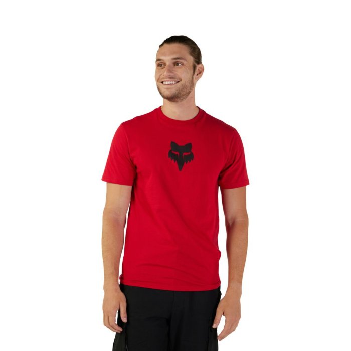 detail Pánské triko Fox Fox Head Ss Prem Tee Flame Red