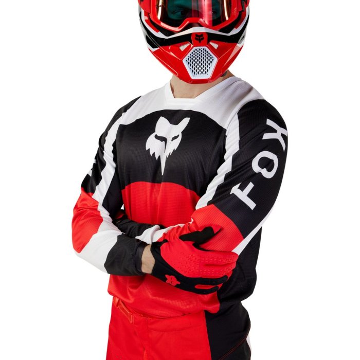 detail Pánský MX dres Fox 180 Nitro Jersey-Extd Sizes Flurescent Red
