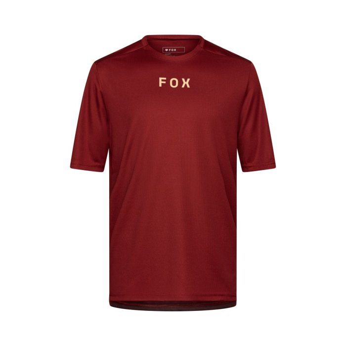 detail Pánský cyklo dres Fox Ranger Ss Jersey Wordmark Rust
