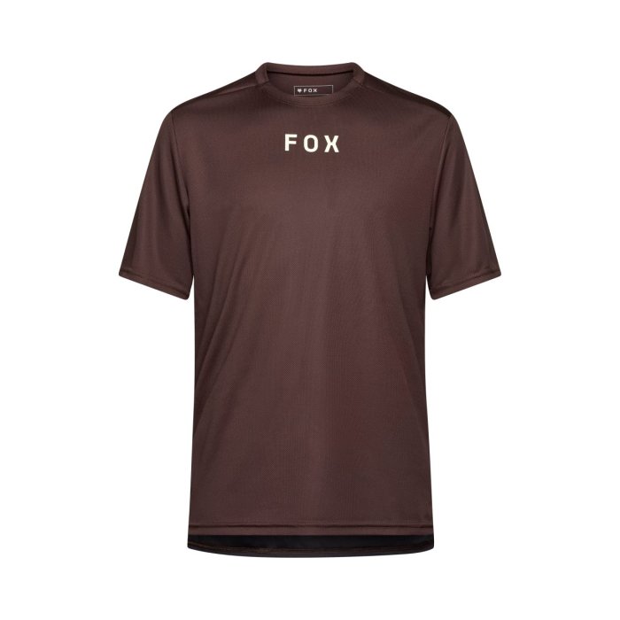 detail Pánský cyklo dres Fox Ranger Ss Jersey Wordmark Cocoa