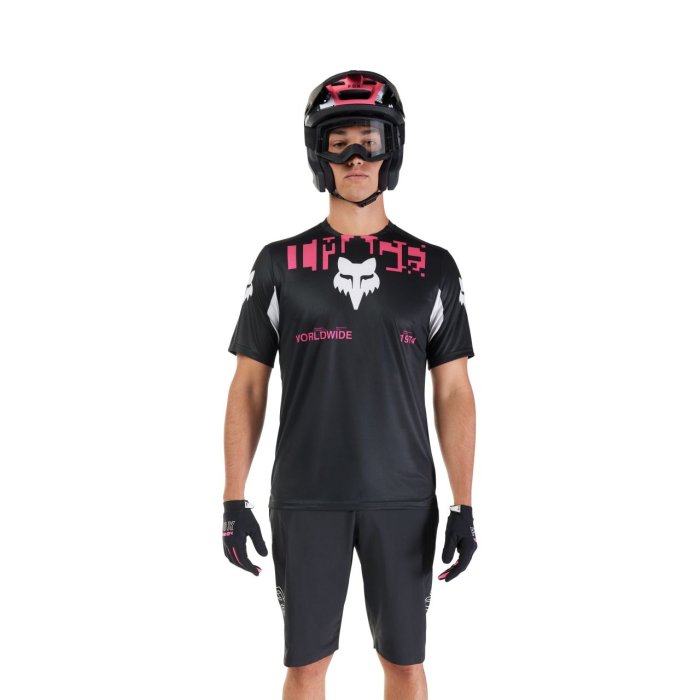 detail Pánský cyklo dres Fox Ranger Ss Jersey Digi Image Black