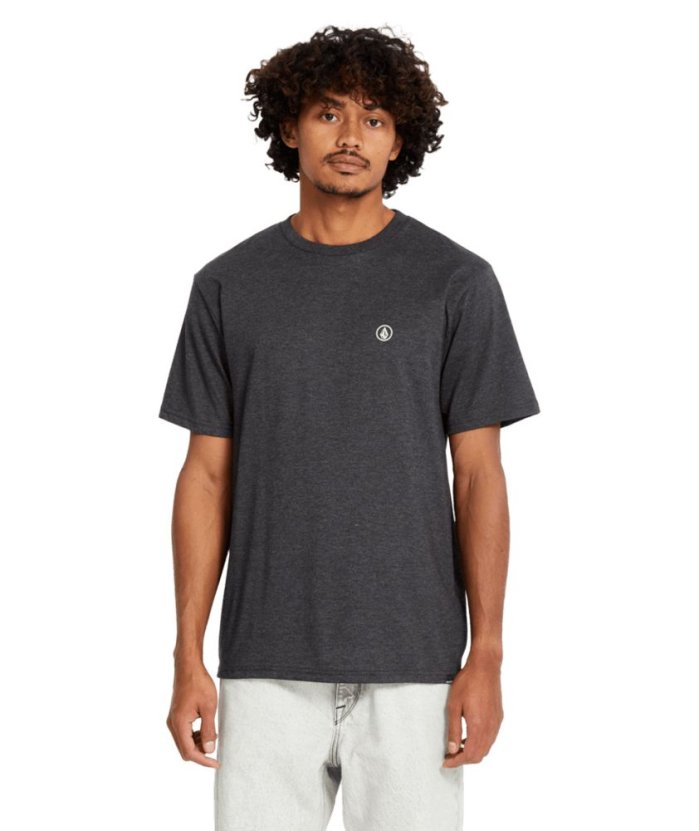 detail Pánské triko Volcom Circle Blanks Hth Ss Heather Black