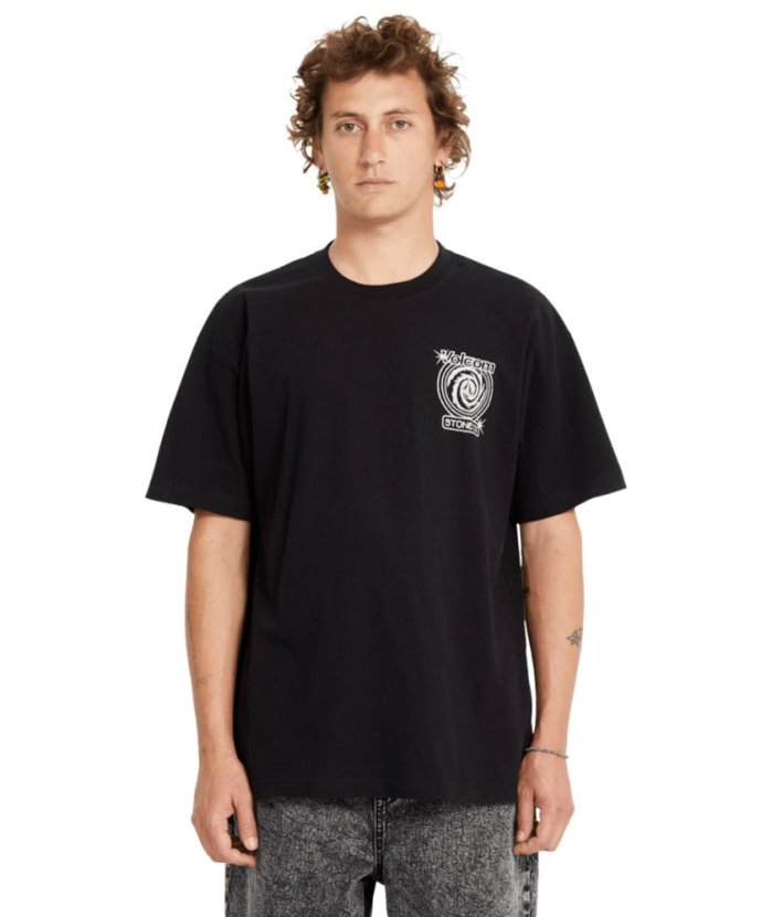 detail Pánské triko Volcom Deep Trance Lse Sst Black