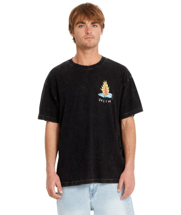 detail Pánské triko Volcom Fa Bob Mollema 1 Lse Sst Light Acid Black