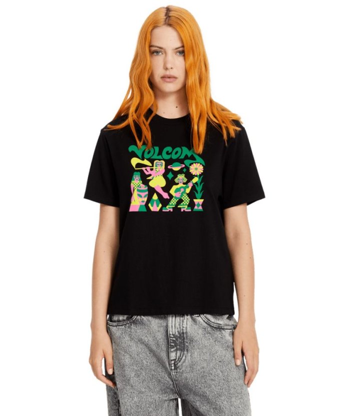 detail Dámské triko Volcom Radical Daze Up Black