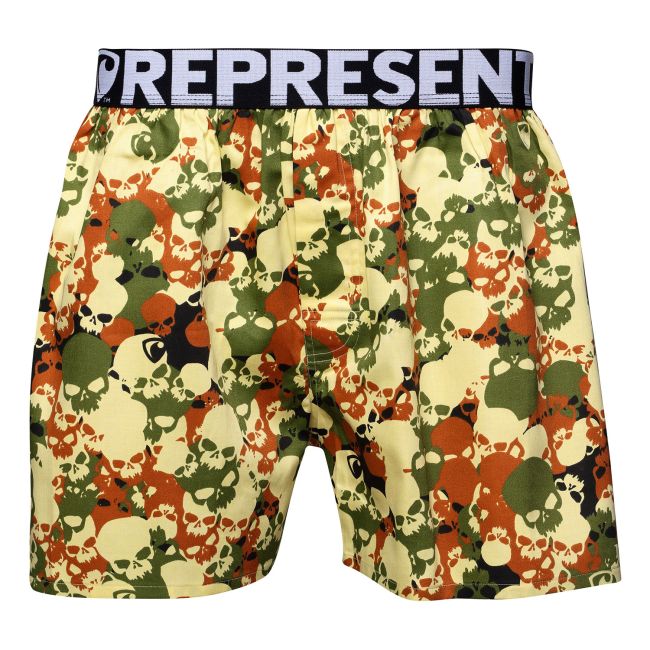 detail PÁNSKÉ TRENKY S VYTKÁVANOU GUMOU REPRESENT EXCLUSIVE MIKE SKULL CAMMO