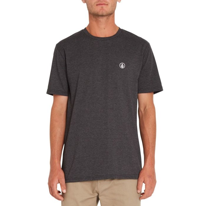 detail Pánské triko Volcom Circle Blanks Hth Ss Heather Black