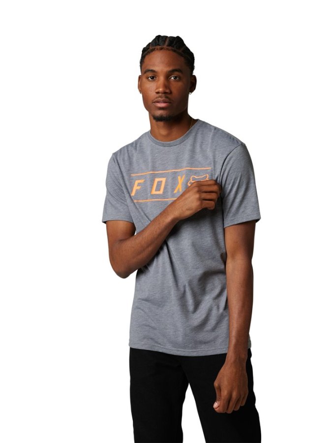 detail Pánské triko Fox Pinnacle Ss Tech Tee Grey/Orange