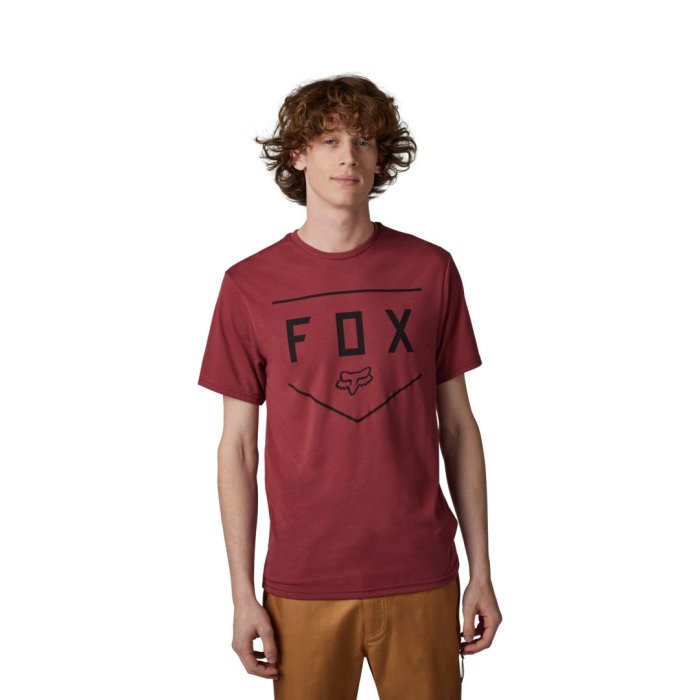 detail Pánské triko Fox Shield Ss Tech Tee Scarlet