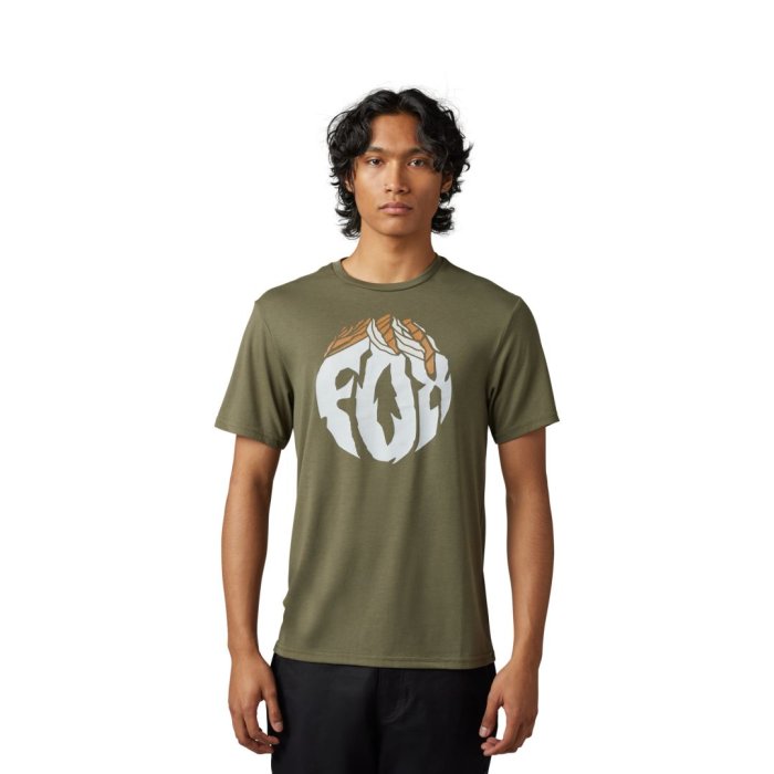 detail Pánské triko Fox Turnout Ss Tech Tee Olive Green