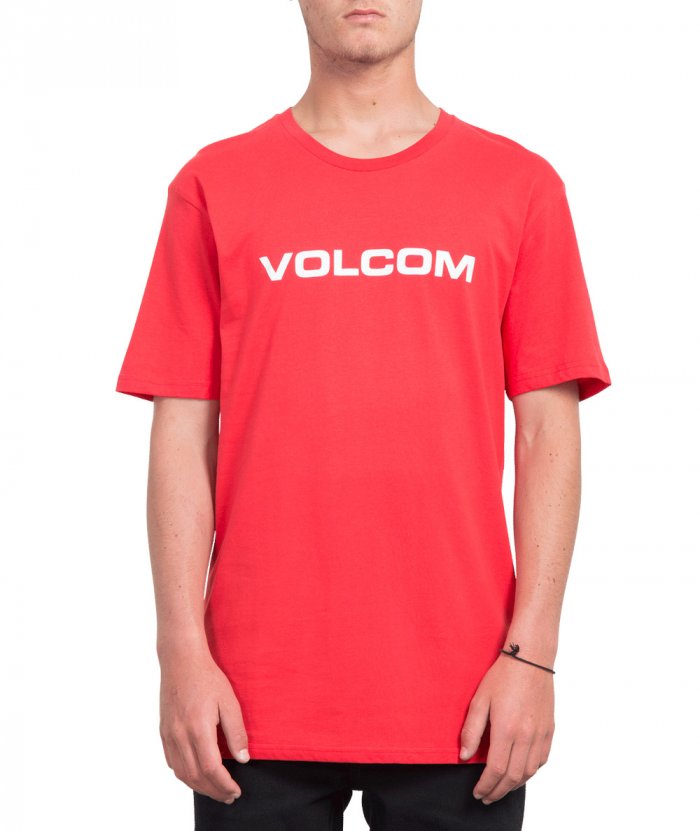 detail Pánské triko Volcom Crisp Euro Bsc Ss True Red