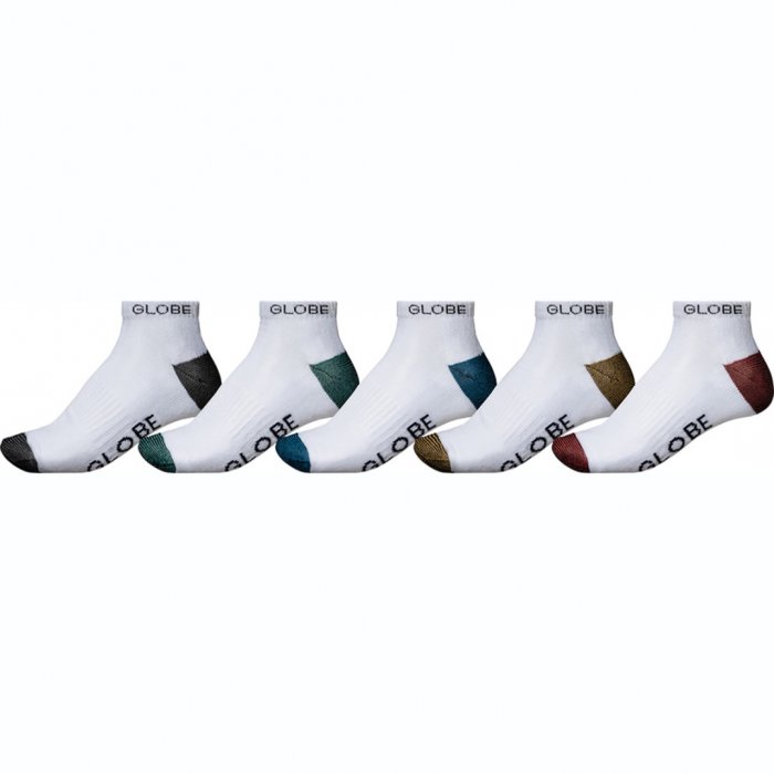 detail Ponožky Globe Ingles Ankle Sock 5 Pack White 7-11