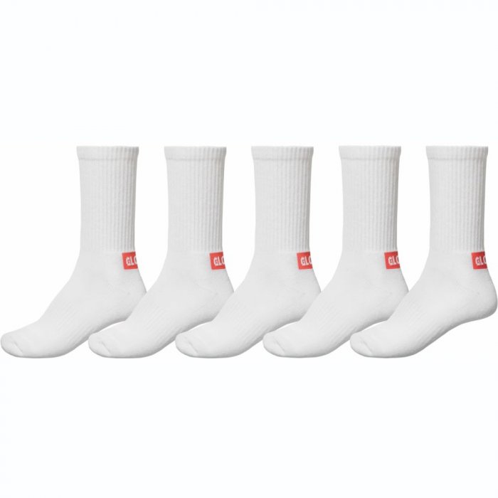 detail Pánské ponožky Globe Minibar Crew Sock 5 Pack White 7-11