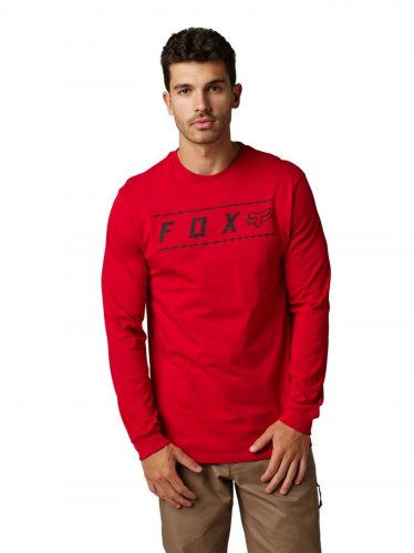 Pánské triko Fox Pinnacle Ls Prem Tee Flame Red